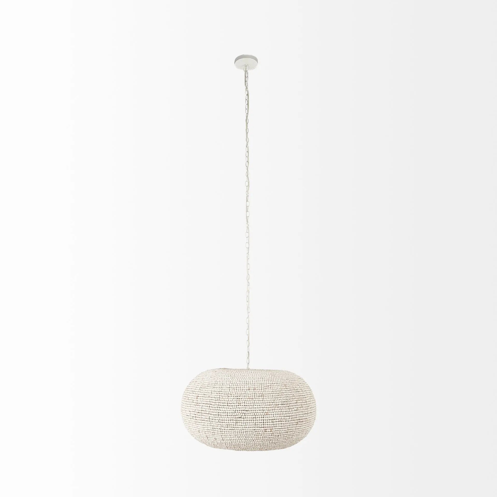 Whitewash Beaded Hanging Chandelier Homeroots Lighting