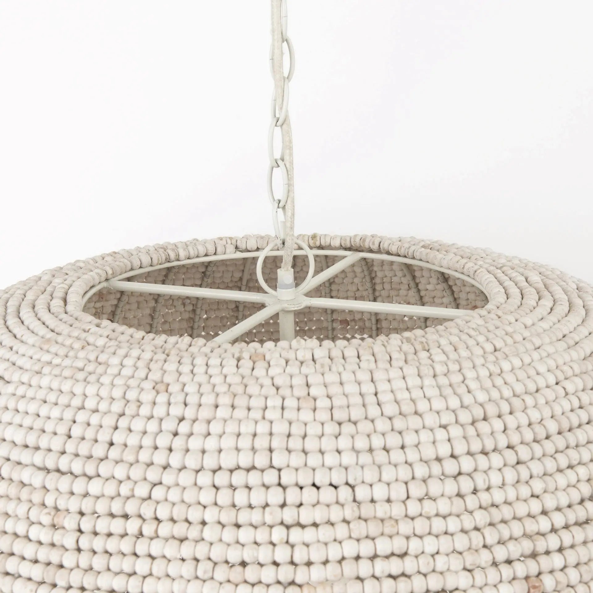 Whitewash Beaded Hanging Chandelier Homeroots Lighting