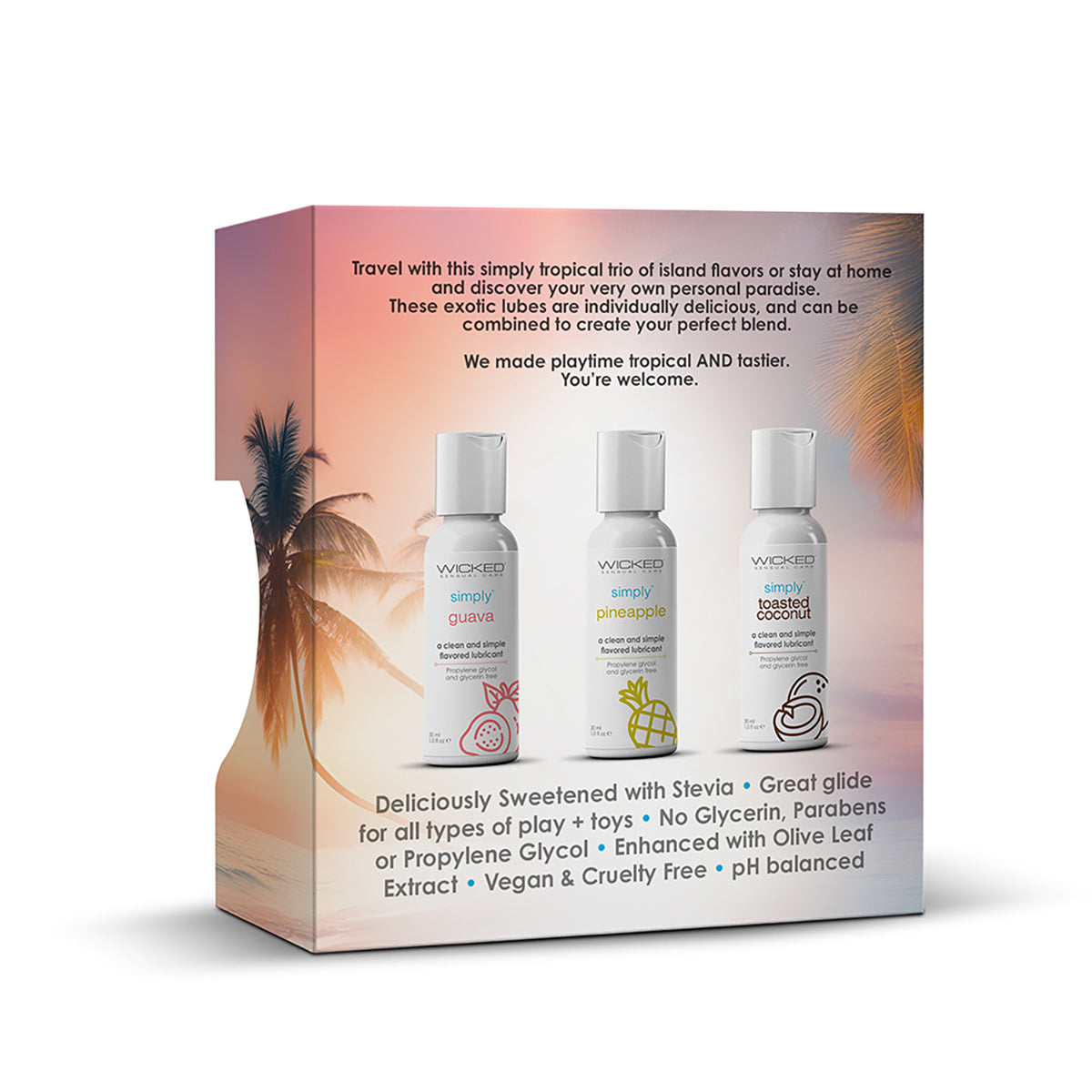 Wicked Aqua Simply Tropical Trio Guava, Pineapple, Toasted Coconut 1oz Wicked Sensual Care