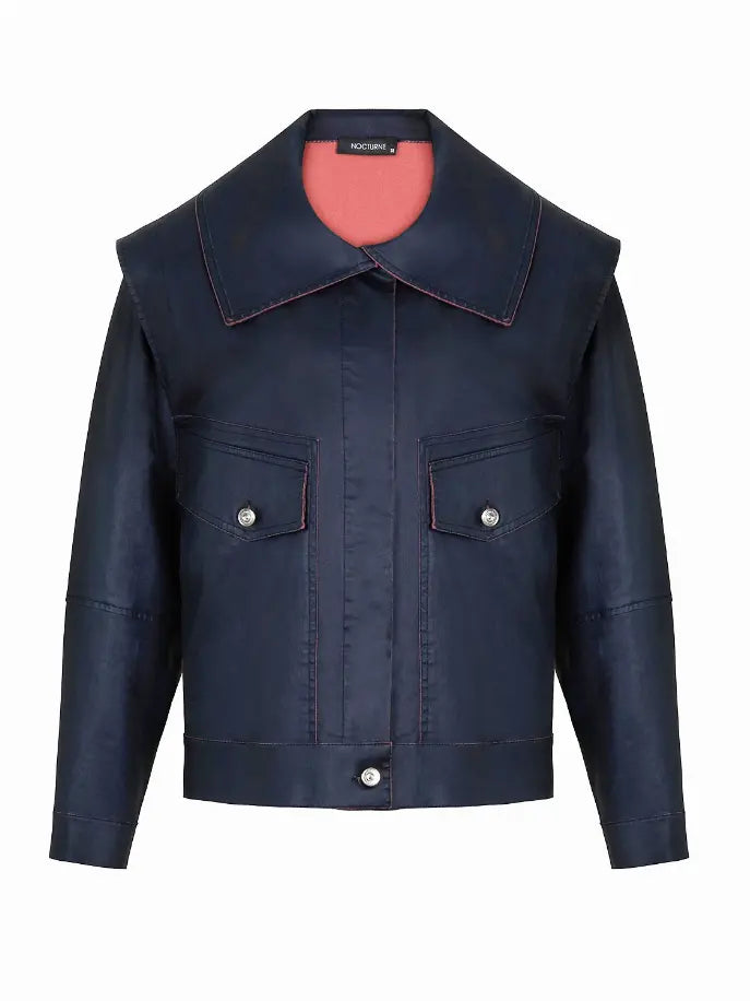 Wide Collar Coated Jacket Monique Store