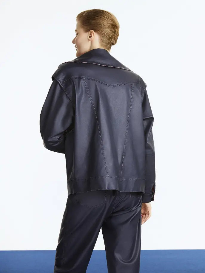 Wide Collar Coated Jacket Monique Store