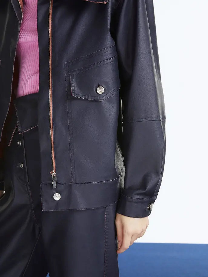 Wide Collar Coated Jacket Monique Store