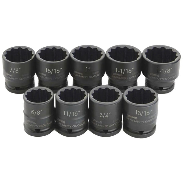 Williams 3/4″ Drive Shallow Skirt Impact Sae Socket Set - 12 Point (9 Piece) WILLIAMS