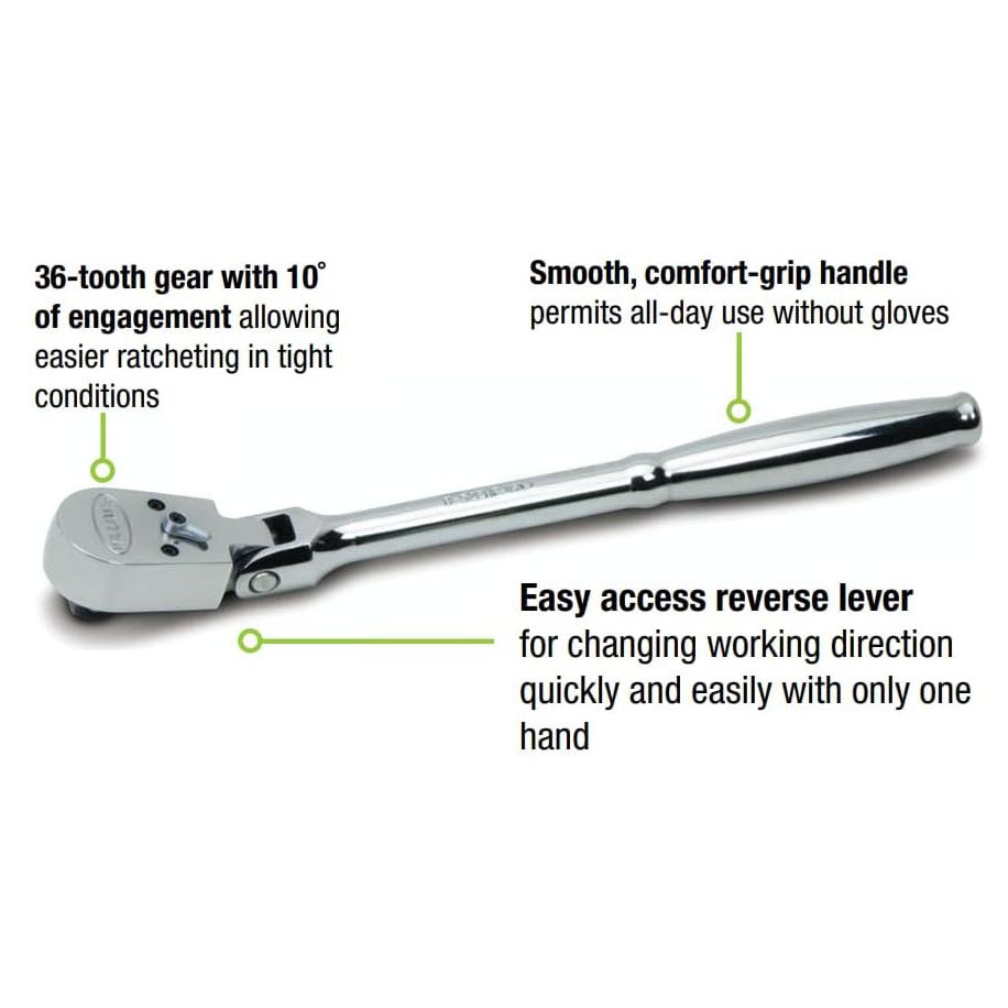 Williams 3/8" Drive Sealed Narrow Flex-head Ratchet 36 Teeth WILLIAMS