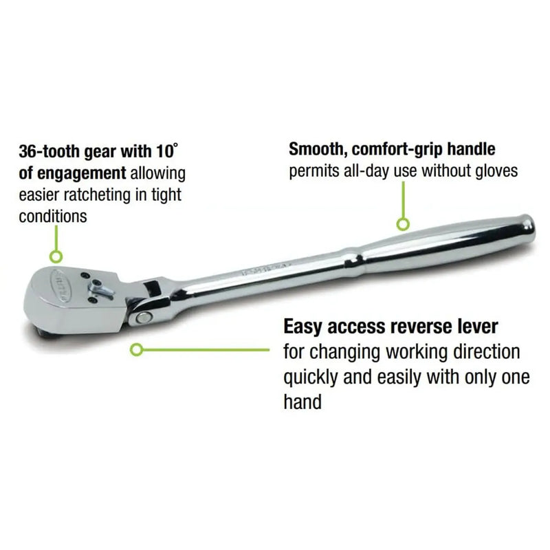 Williams 3/8" Drive Sealed Narrow Flex-head Ratchet 36 Teeth WILLIAMS