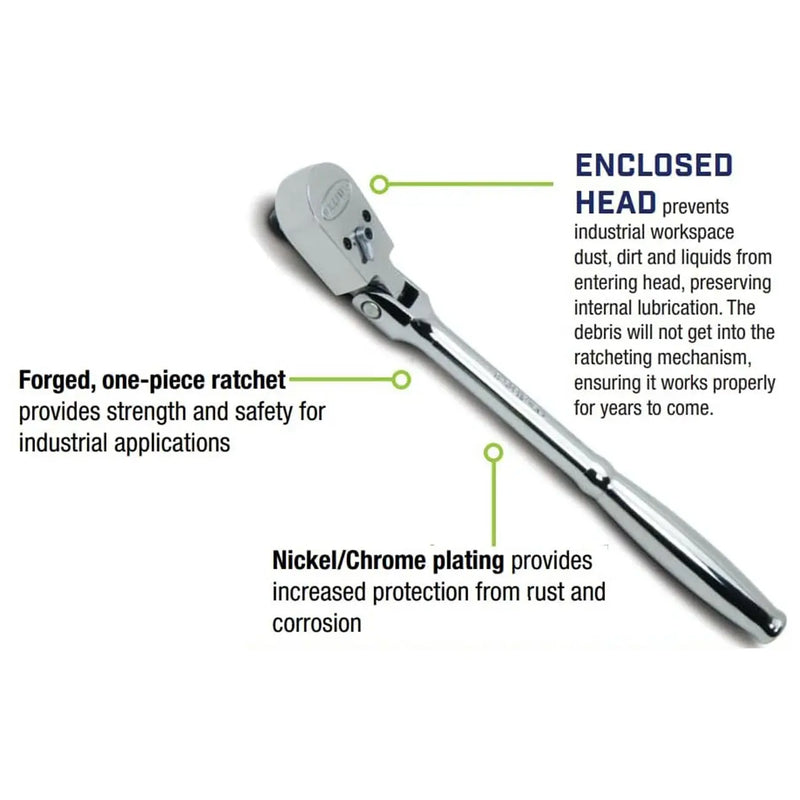Williams 3/8" Drive Sealed Narrow Flex-head Ratchet 36 Teeth WILLIAMS
