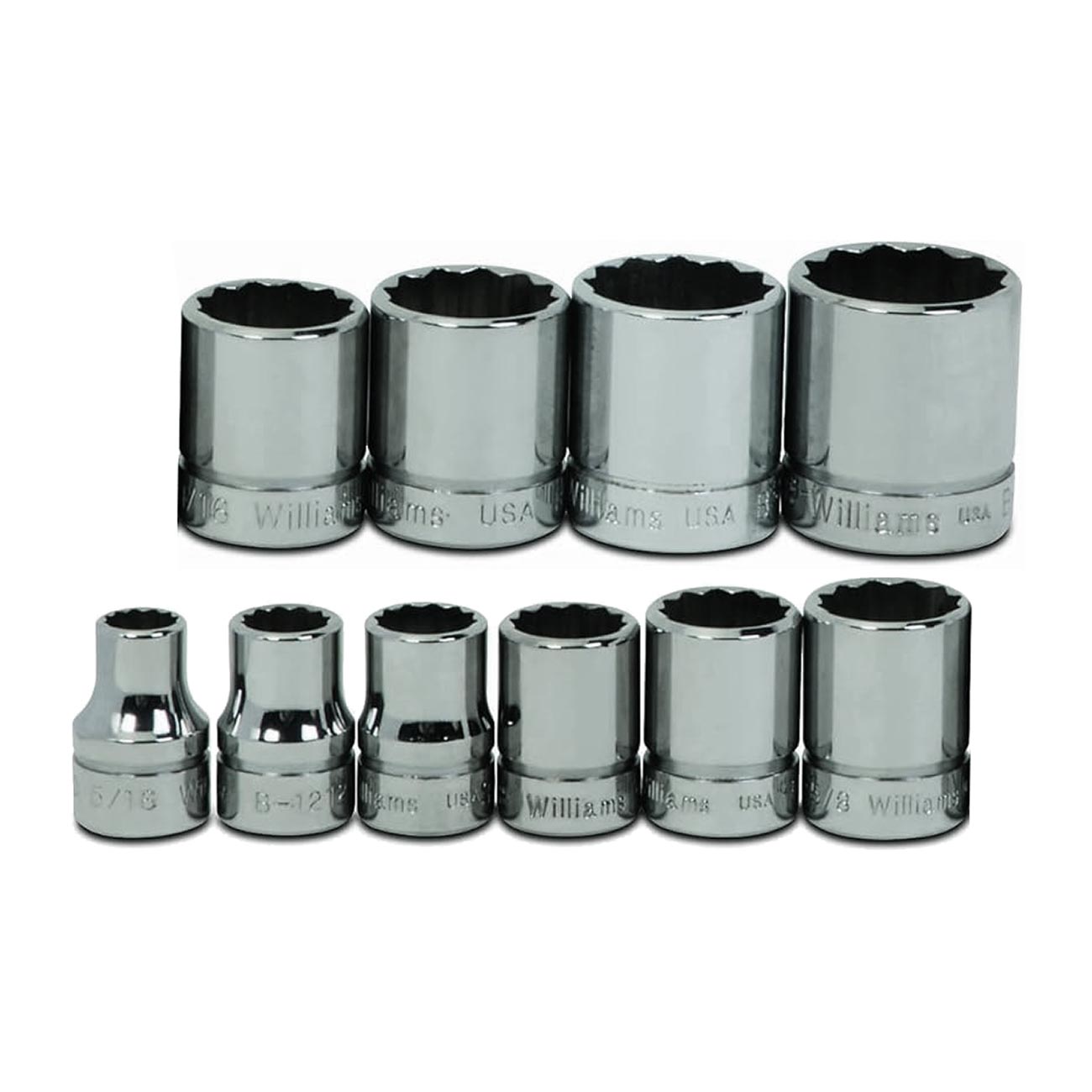 Williams 3/8" Drive Shallow Sae Socket Set 12-point (10 Piece) WILLIAMS