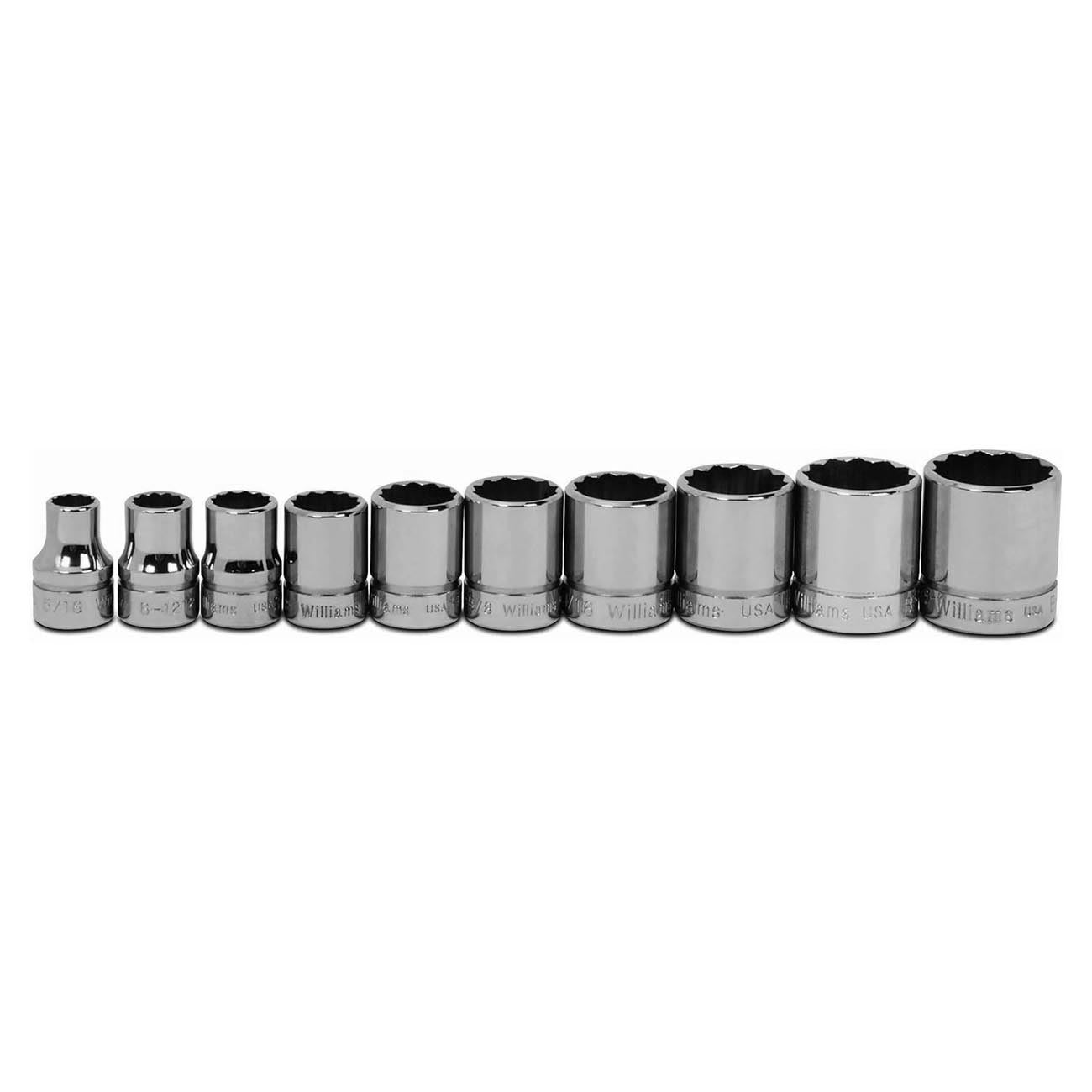 Williams 3/8" Drive Shallow Sae Socket Set 12-point (10 Piece) WILLIAMS