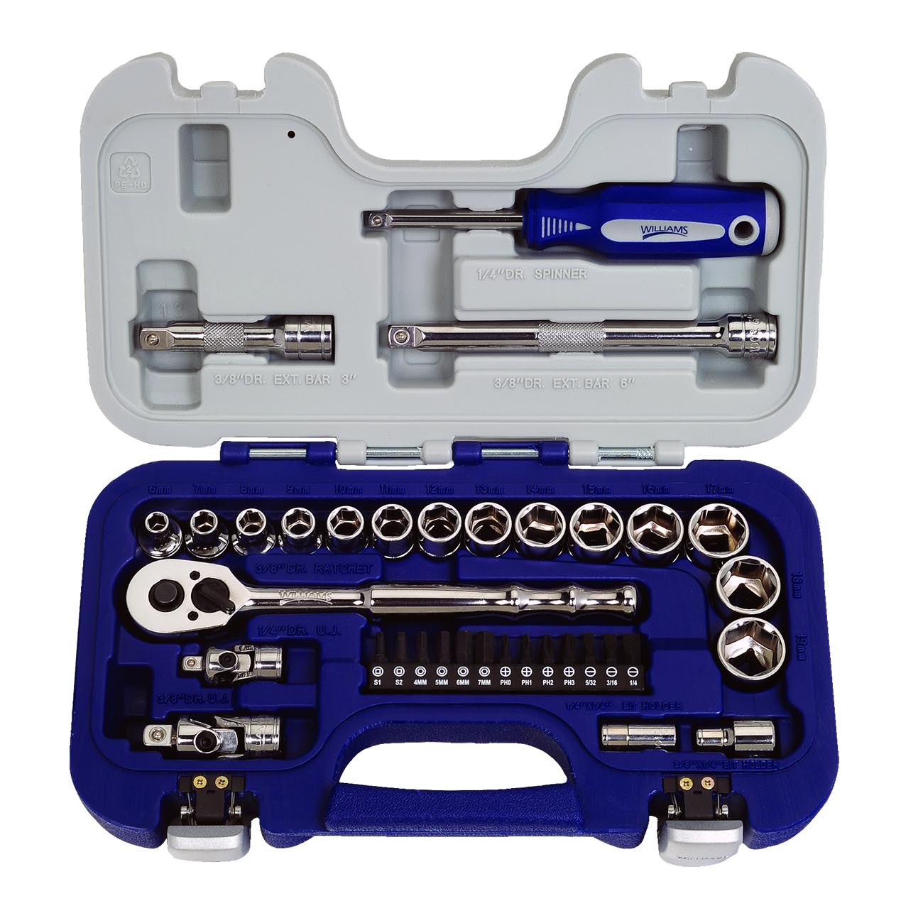 Williams Supertorque 3/8" Drive Metric 6-point Socket Set (35-piece) WILLIAMS