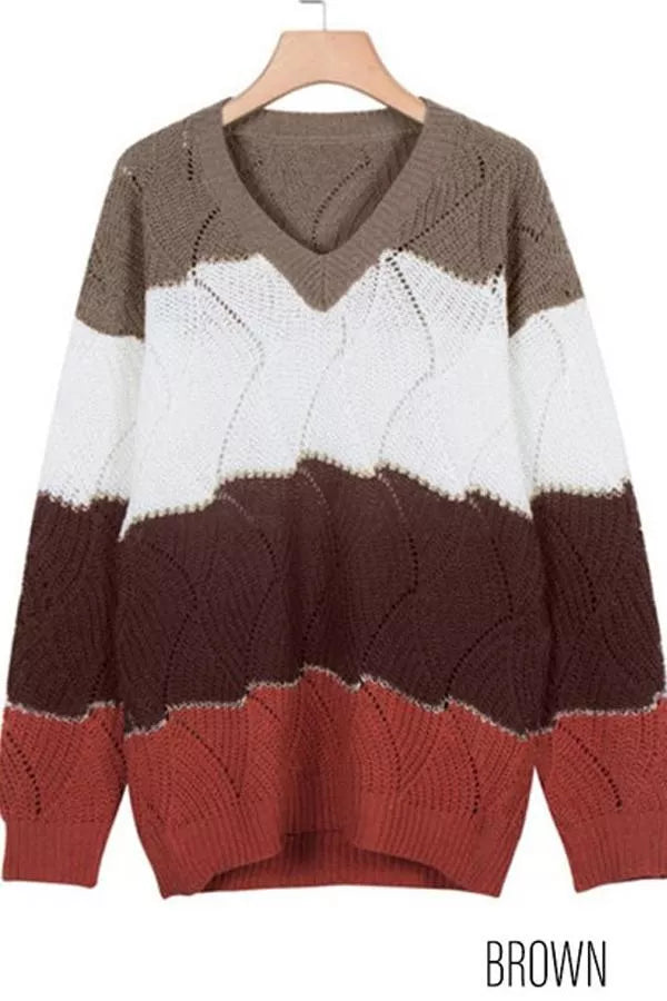 Wilson V-Neck Knit Sweater Stay Warm in Style