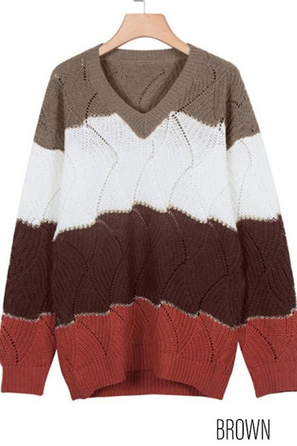 Wilson V-Neck Knit Sweater Stay Warm in Style