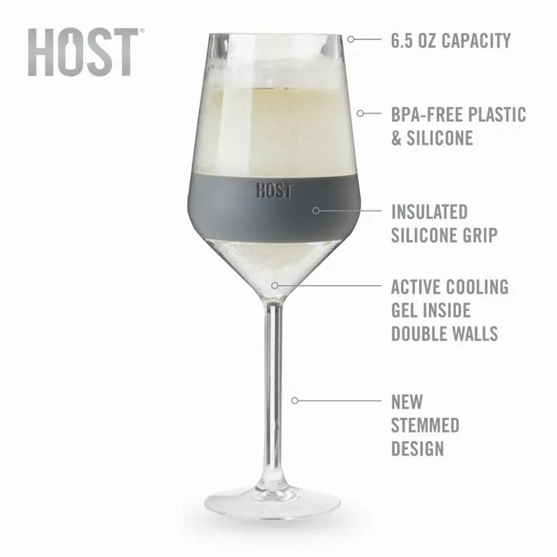 Wine FREEZE Stemmed Cooling Cups Set by HOST True Brands