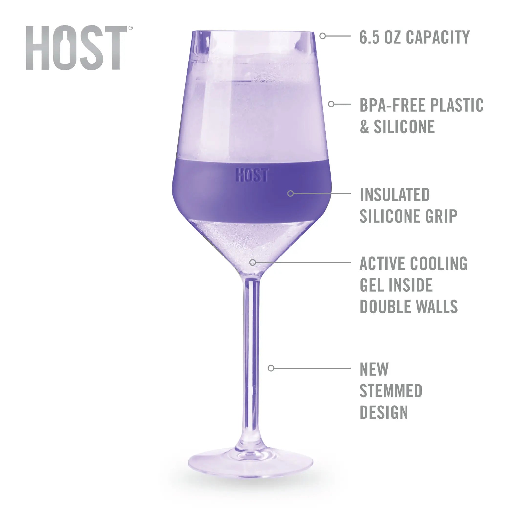 Wine FREEZE Stemmed Cooling Cups Set by HOST True Brands