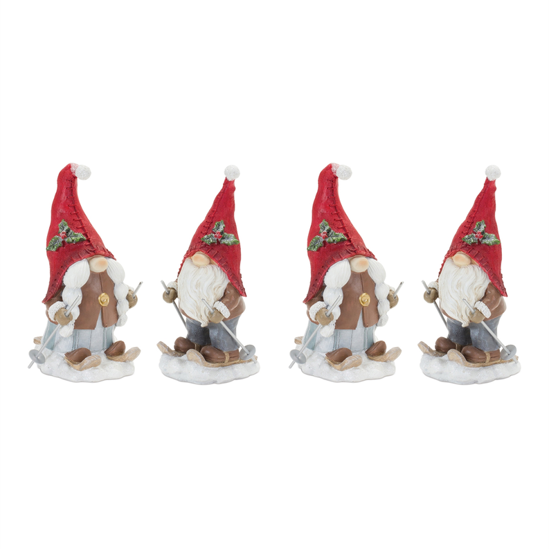 Winter Gnome on Skis Figurine Melrose International