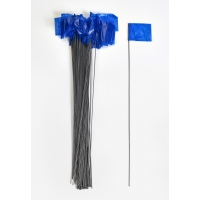 Wire Marking Flags, 2.5"x 3.5"x 21", Blu MUTUAL INDUSTRIES INC.