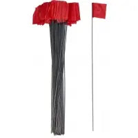 Wire Marking Flags, 2.5"x 3.5"x 21", Red MUTUAL INDUSTRIES INC.