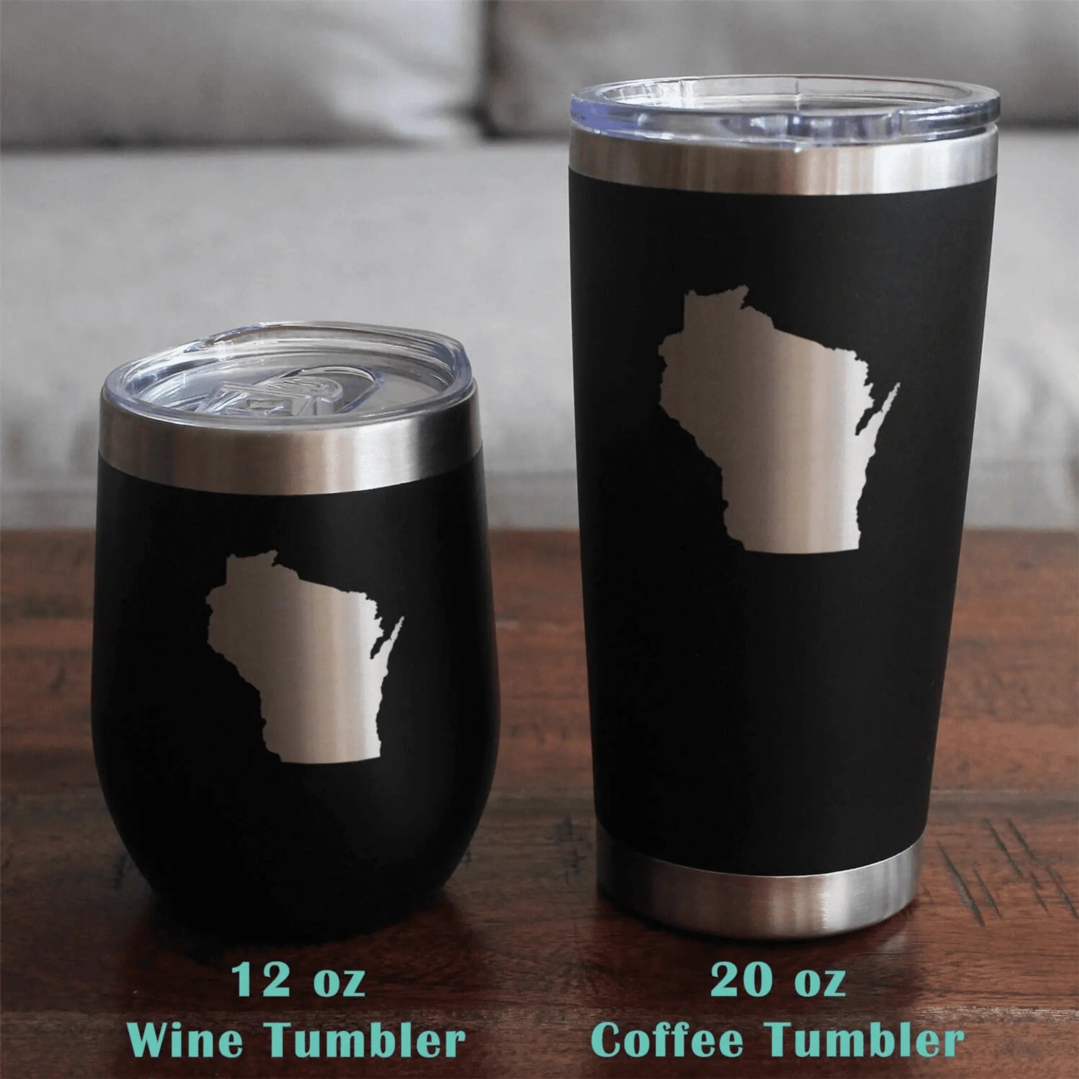 Wisconsin Outline Stemless Wine Glass - Cheesehead Gifts Bevvee