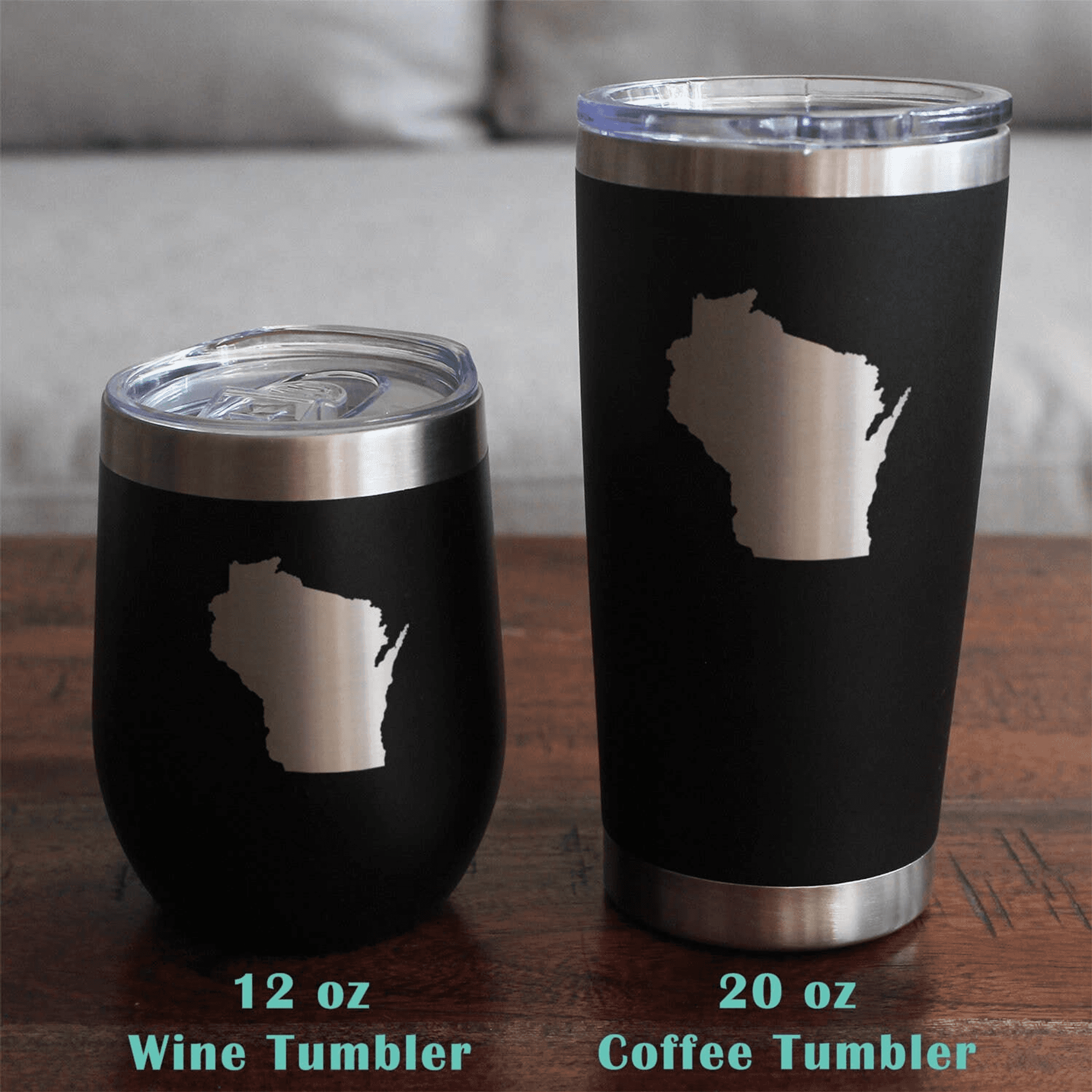 Wisconsin Outline Stemless Wine Glass - Cheesehead Gifts Bevvee