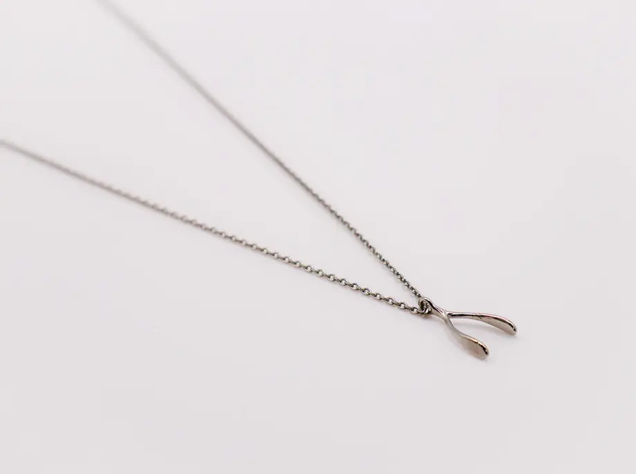 Wishbone Silver Necklace Maskup Corporation