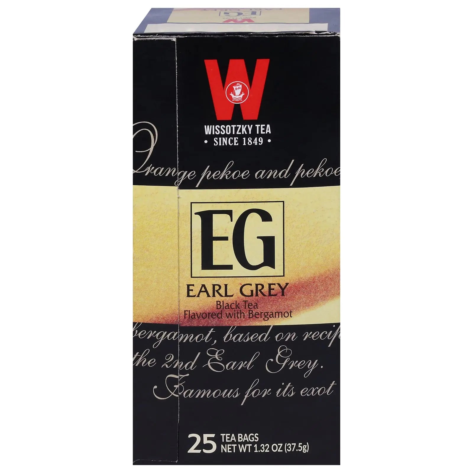 Wissotzky - Tea Earl Gray Black - Case Of 12 - 25 Bag Wissotzky