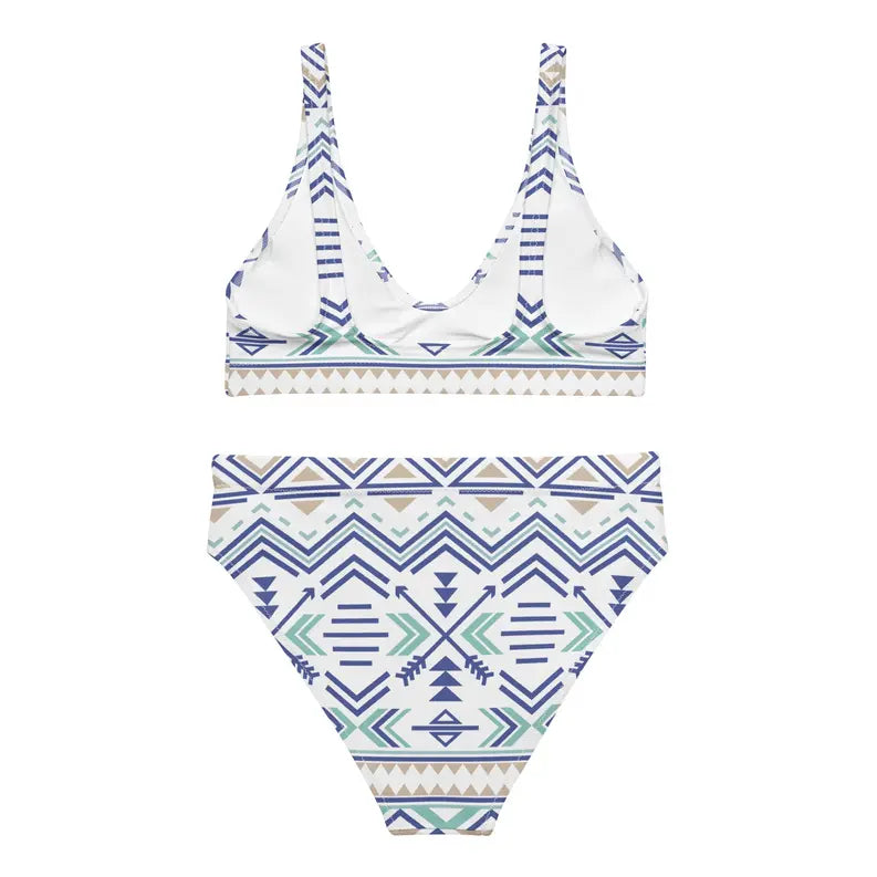 Women Recycled High-waisted Bikini in African Pattern Aztec Adirelounge