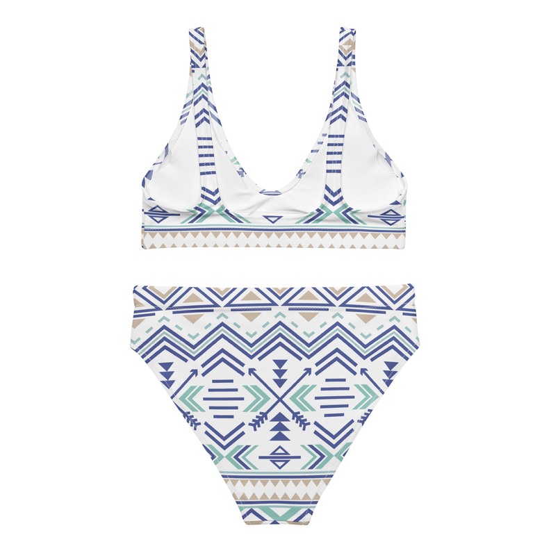 Women Recycled High-waisted Bikini in African Pattern Aztec Adirelounge