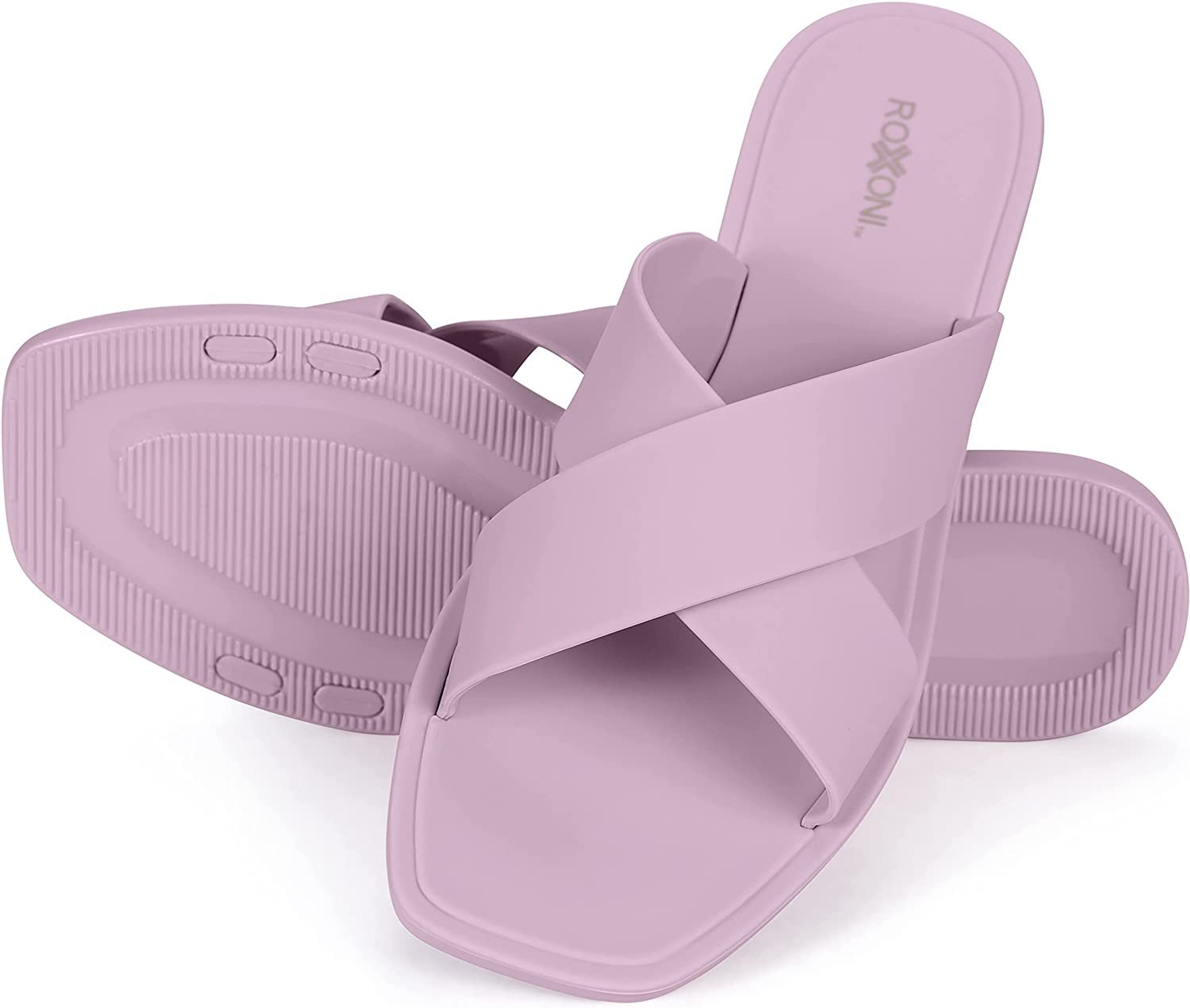 Women Slippers Shower Pool Sandals Criss Cross Slippers Roxoni