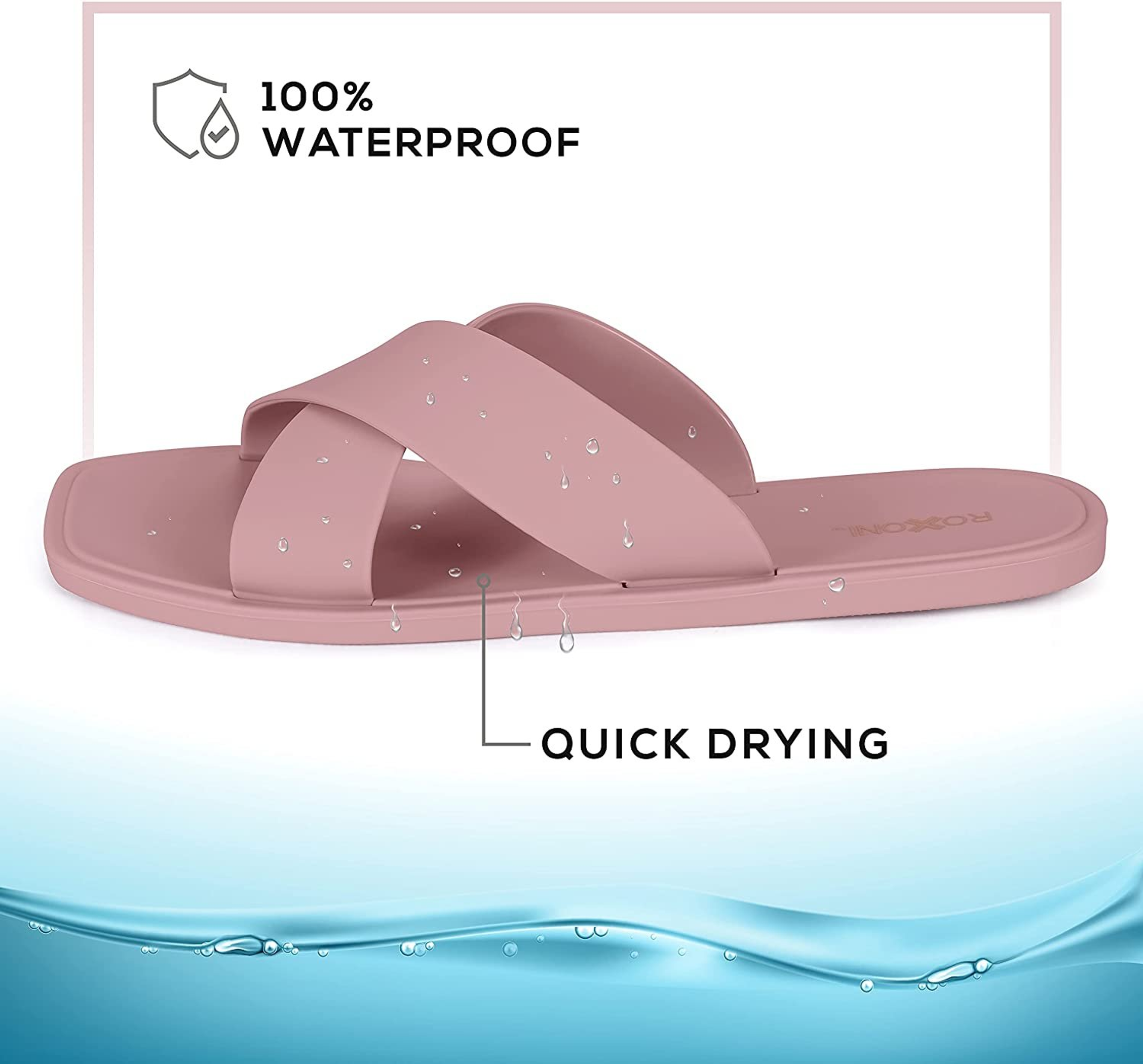 Women Slippers Shower Pool Sandals Criss Cross Slippers Roxoni