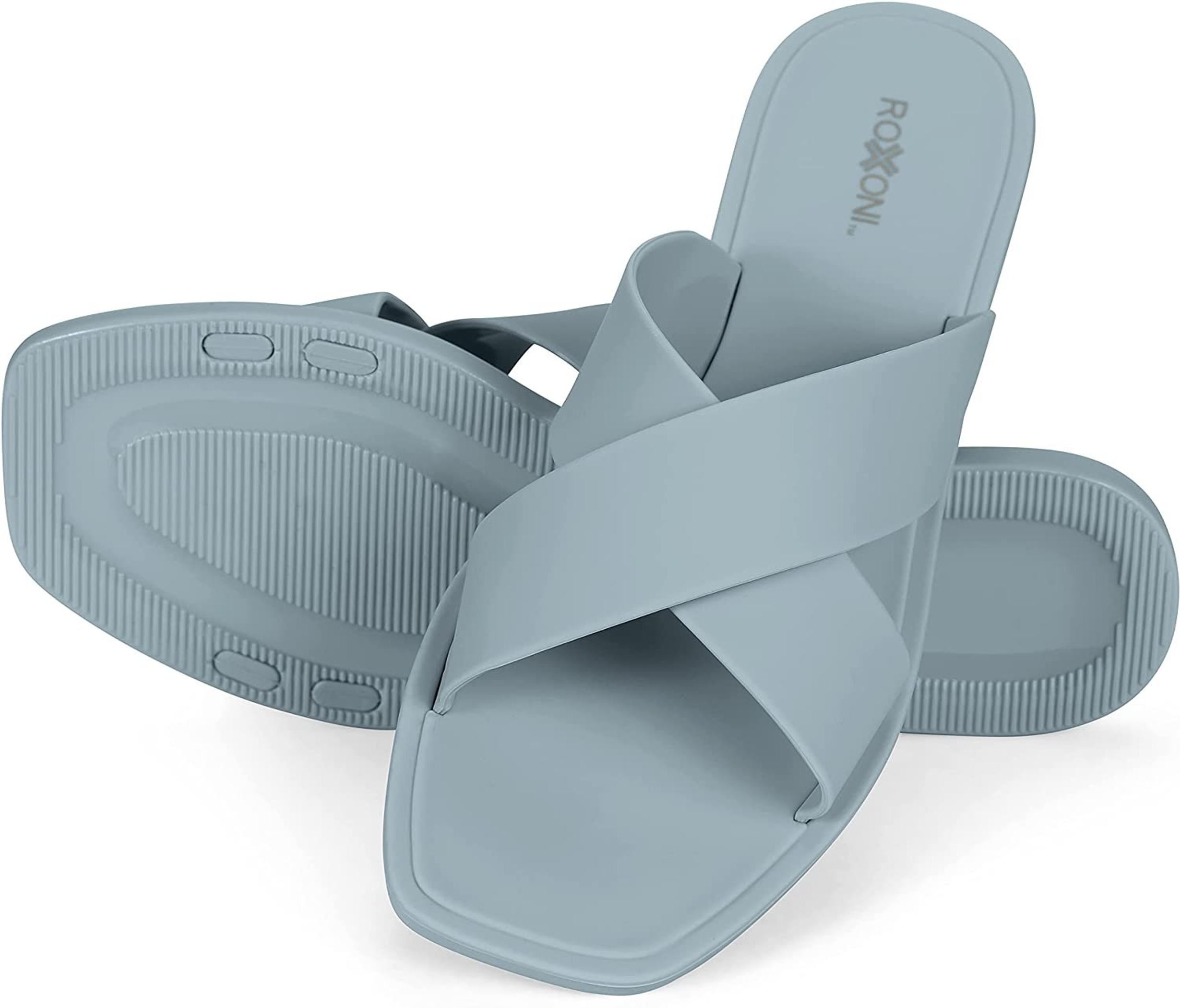 Women Slippers Shower Pool Sandals Criss Cross Slippers Roxoni