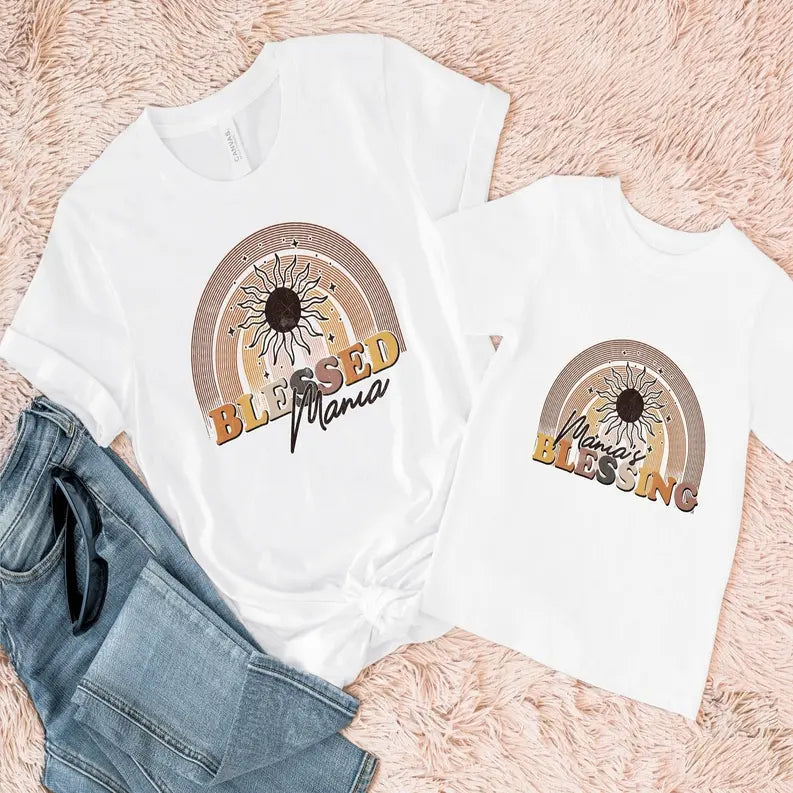 Women's Blessed Mama Mini T-Shirt Dream Team Designs