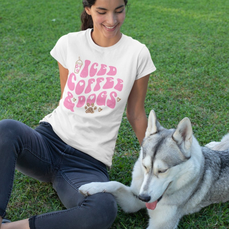 Women's Iced Coffee and Dogs T-Shirt Dream Team Designs