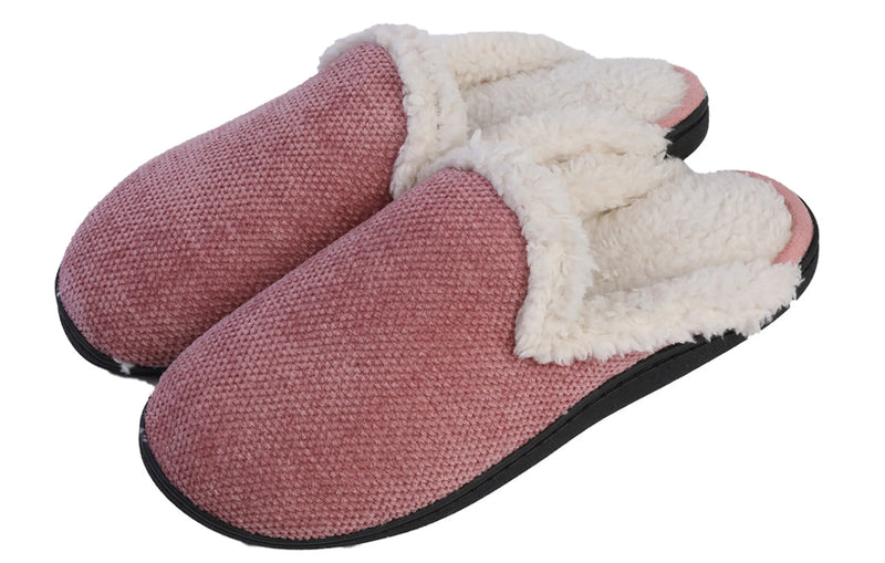 Women's Memory Foam House Fleece Trim Knit Sweater Slipper Roxoni