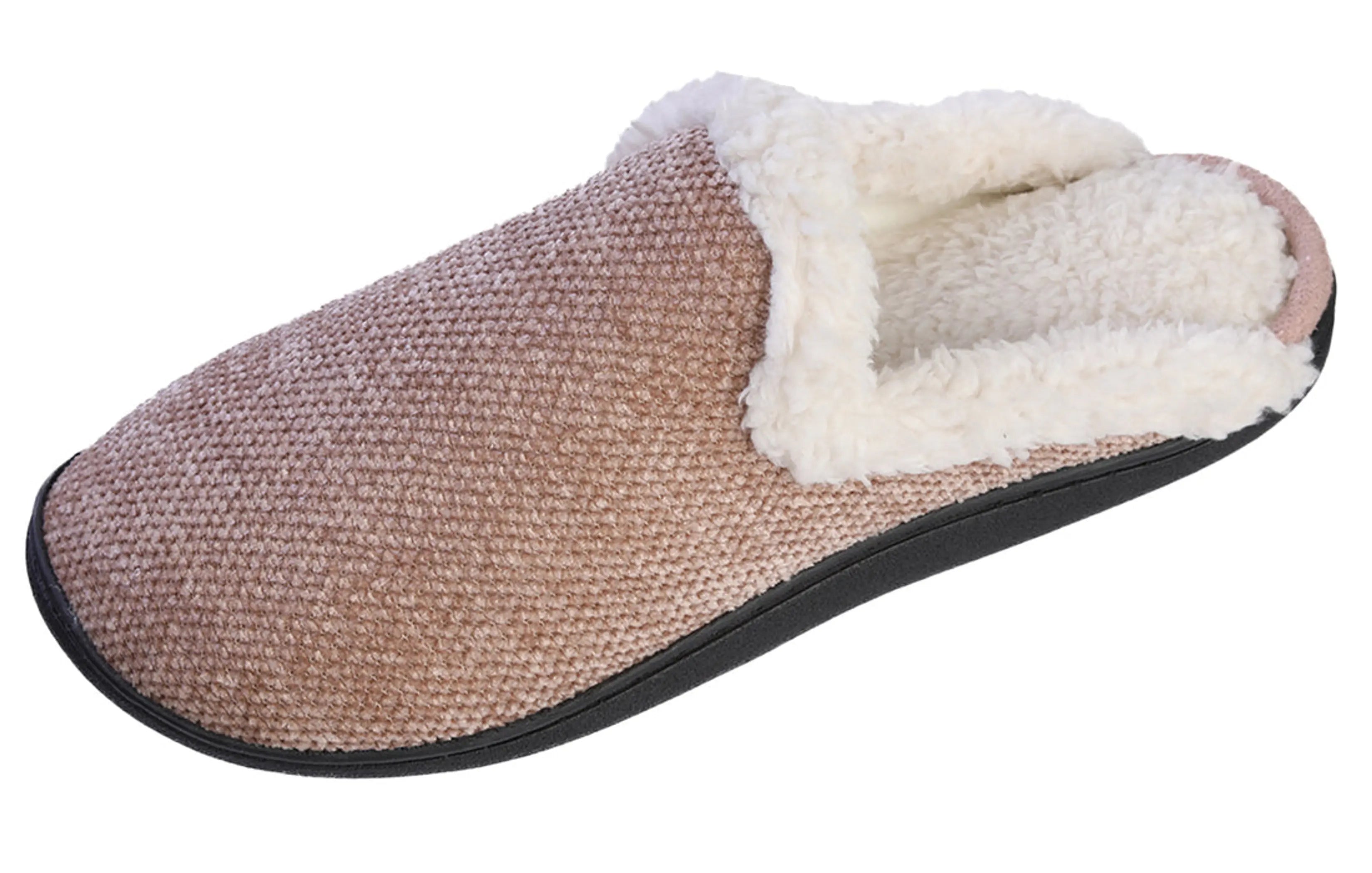 Women's Memory Foam House Fleece Trim Knit Sweater Slipper Roxoni