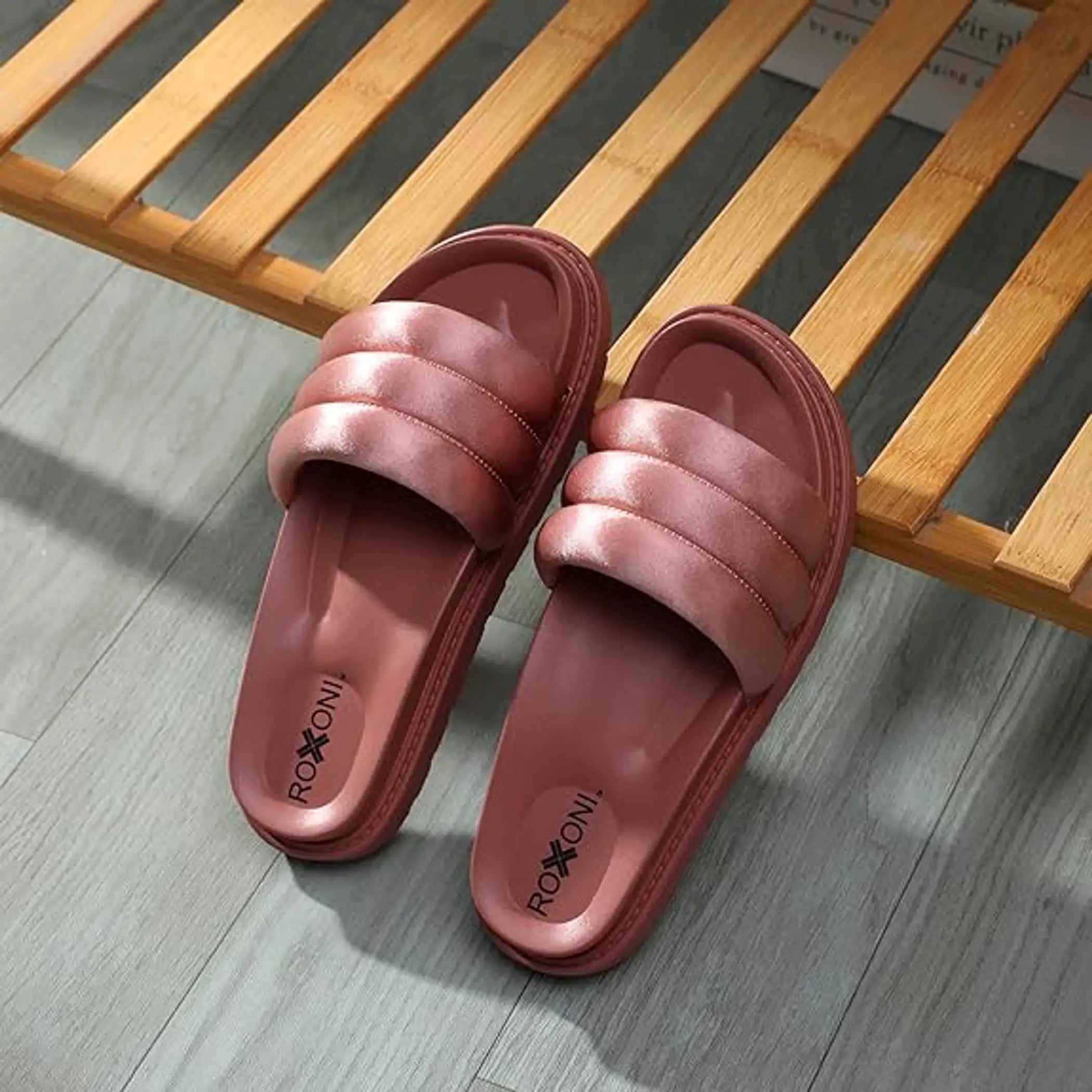 Women's Padded Strap Stylish Open Toe Slide Sandals Roxoni