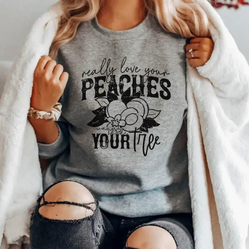 Women's Peaches Sweatshirt Dream Team Designs