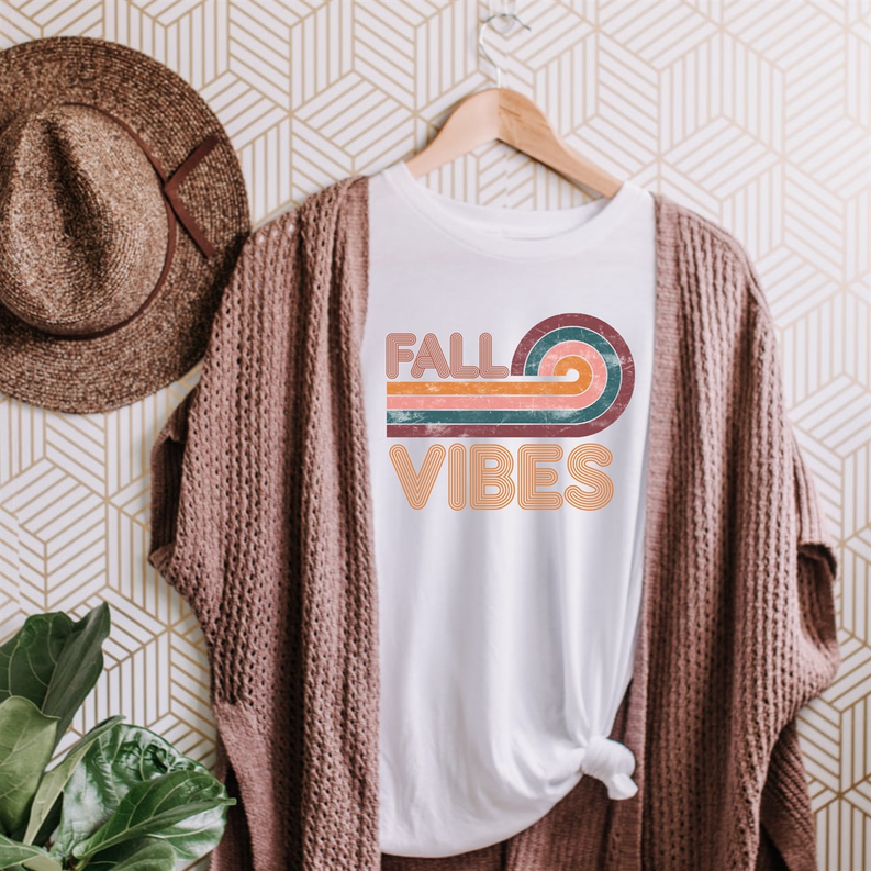 Women's Retro Fall Vibes T-Shirt Dream Team Designs