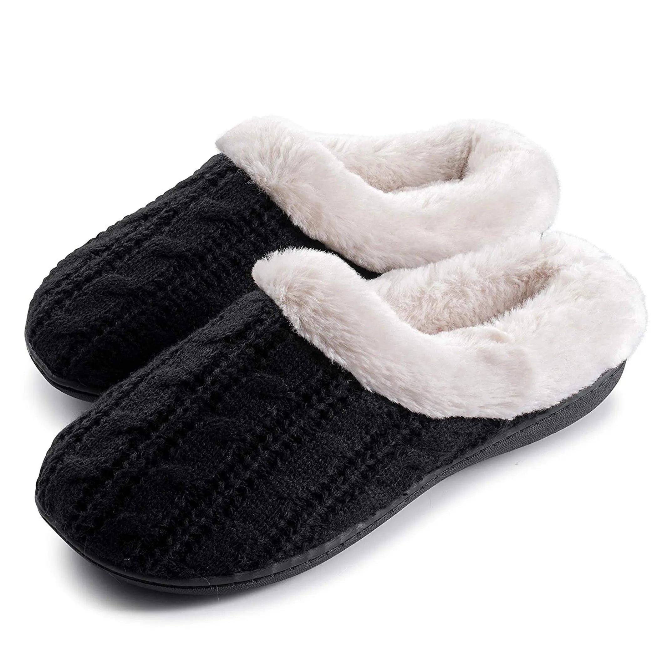 Women's Slippers Cable Knit Super Cozy Comfort Clog Roxoni