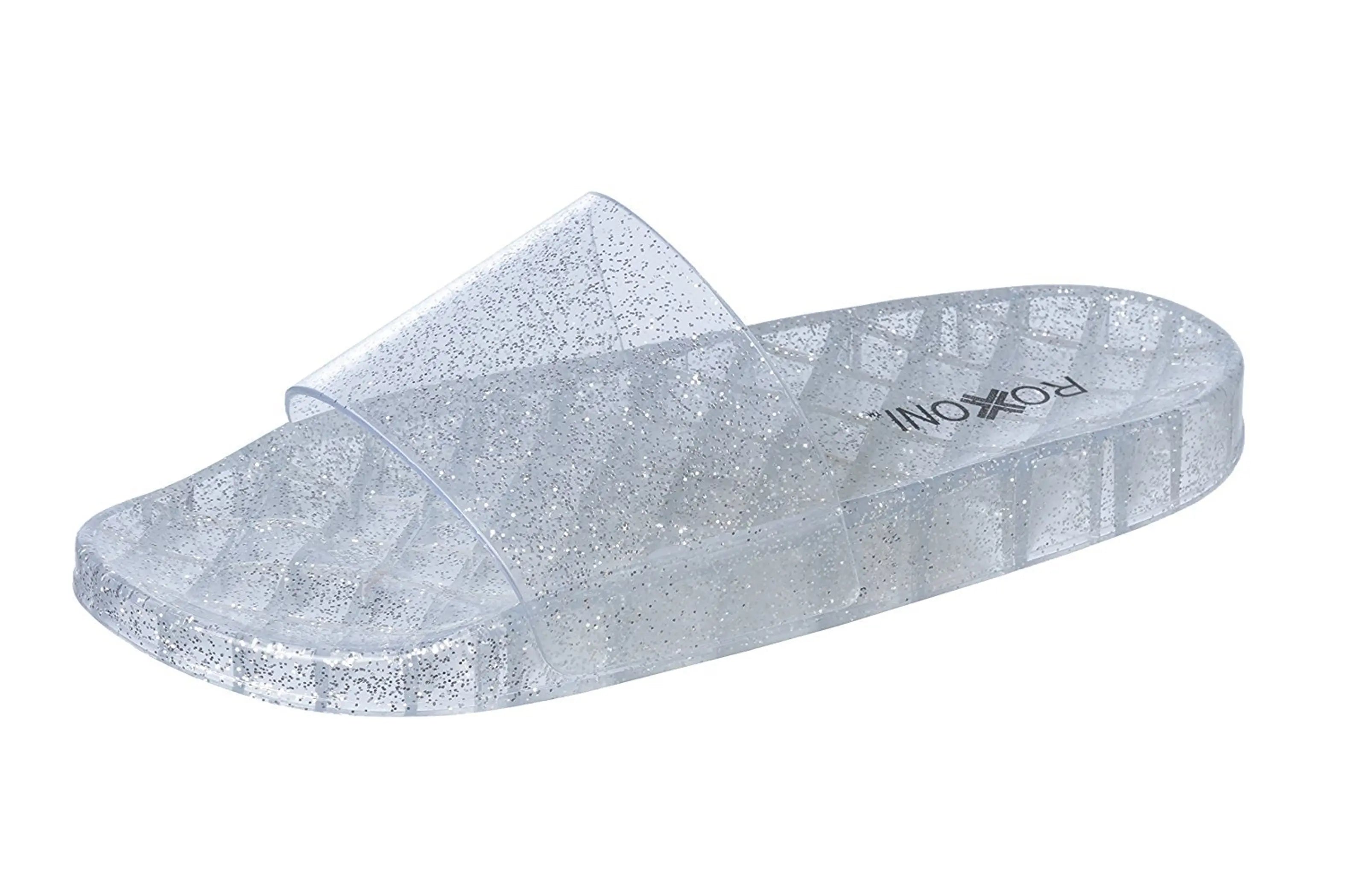 Women's Summer Flip Flop Open Toe Jelly Glitter Slides Roxoni