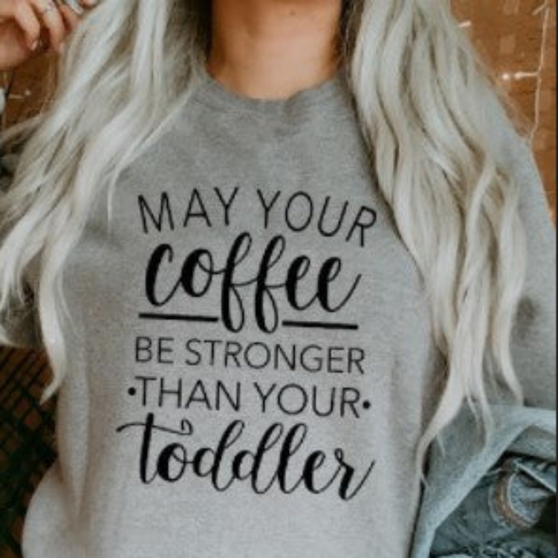 Women's  Sweatshirt Coffee Toddler Printed Crewneck Sweatshirts Dream Team Designs
