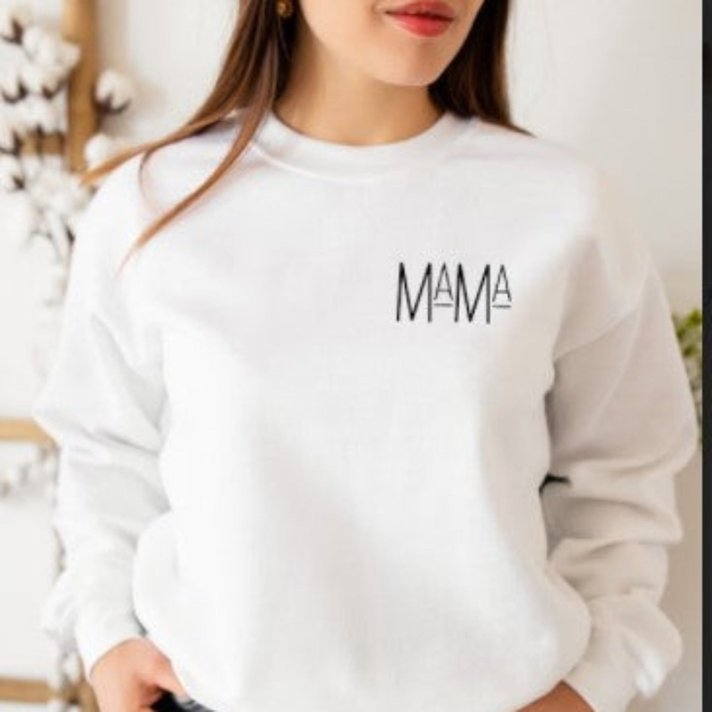 Women's  Sweatshirt Mama Pocket Printed Crewneck Sweatshirts Dream Team Designs