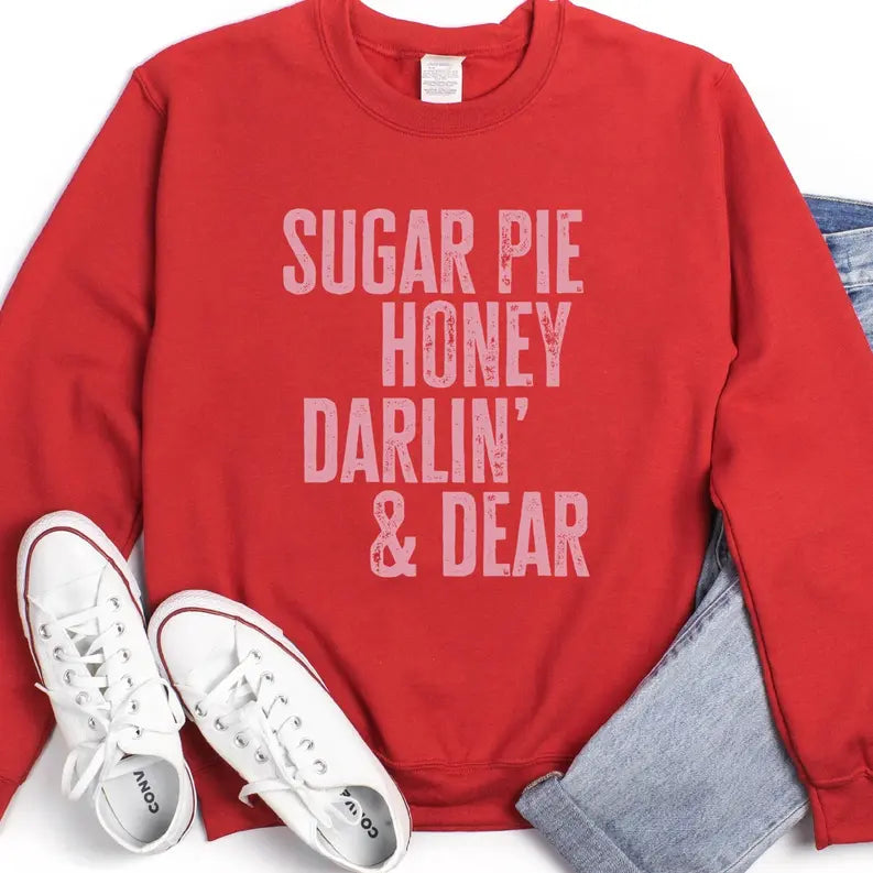 Women's  Sweatshirt Sugar Pie  Printed Crewneck Sweatshirts Dream Team Designs