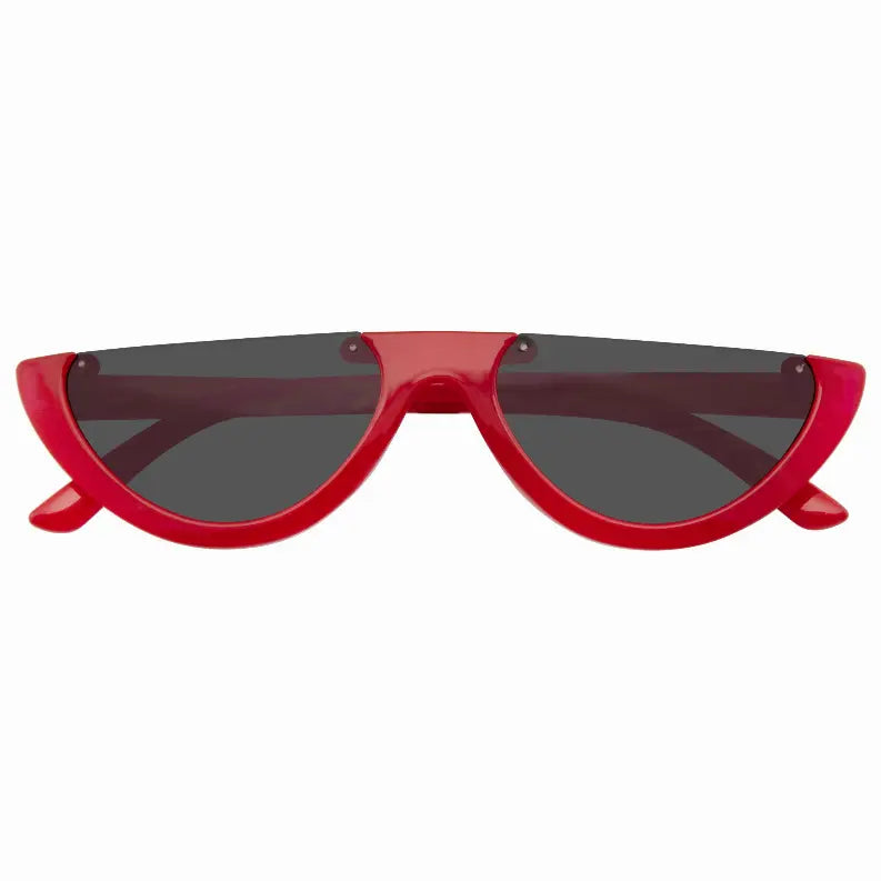 Womens Retro Half Frame Flat Cut Lens Sunglasses Sunglass Memphis