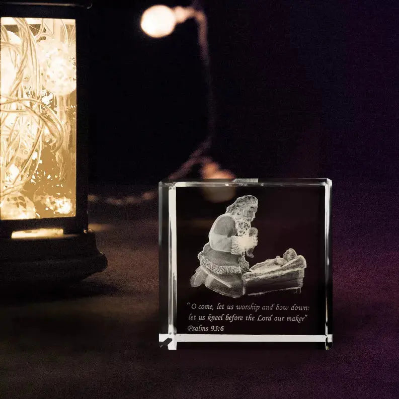 Wondering Awe Laser-engraved Crystal Cube Lifebeats Gifts