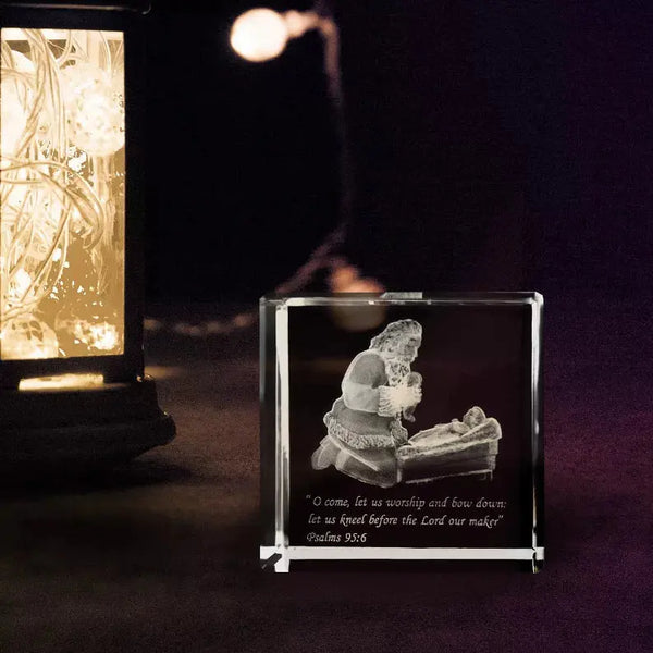 Wondering Awe Laser-engraved Crystal Cube Lifebeats Gifts