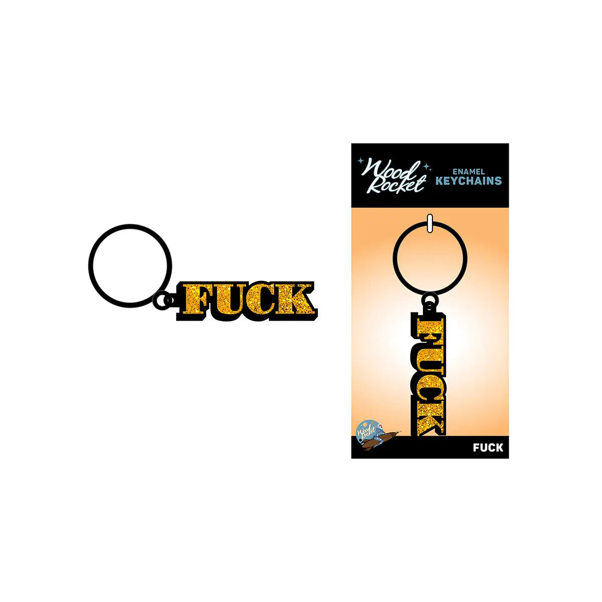 Wood Rocket Fuck Word Keychain Wood Rocket