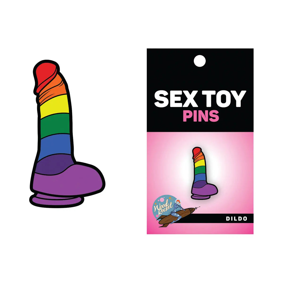 Wood Rocket Rainbow Dildo Pin Wood Rocket