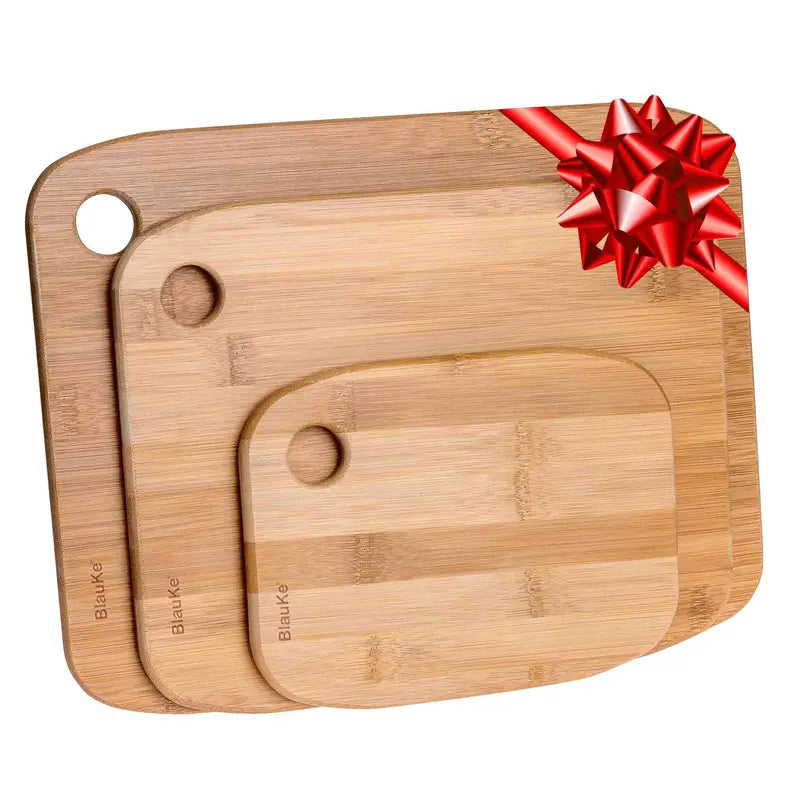 Wooden Cutting Boards for Kitchen - Bamboo Chopping Board Set of 3 Jarganic