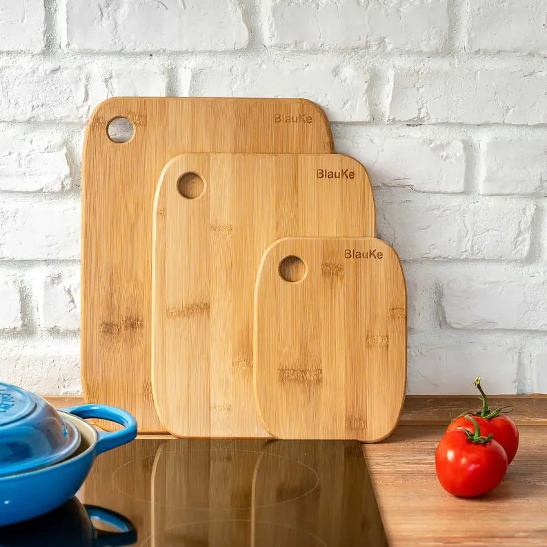 Wooden Cutting Boards for Kitchen - Bamboo Chopping Board Set of 3 Jarganic