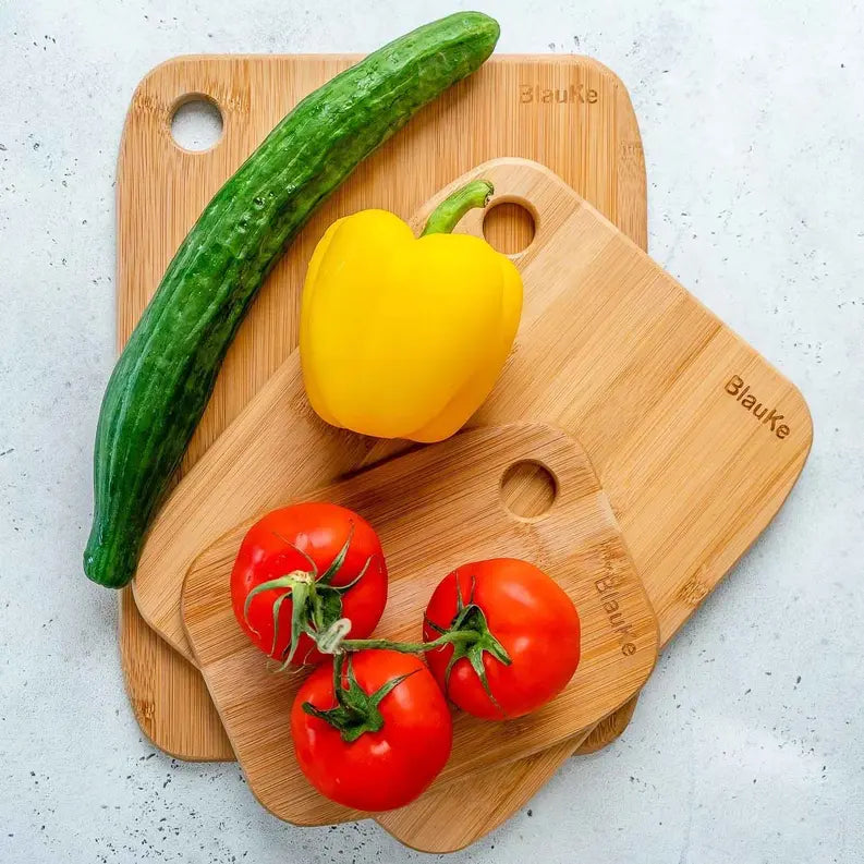 Wooden Cutting Boards for Kitchen - Bamboo Chopping Board Set of 3 Jarganic