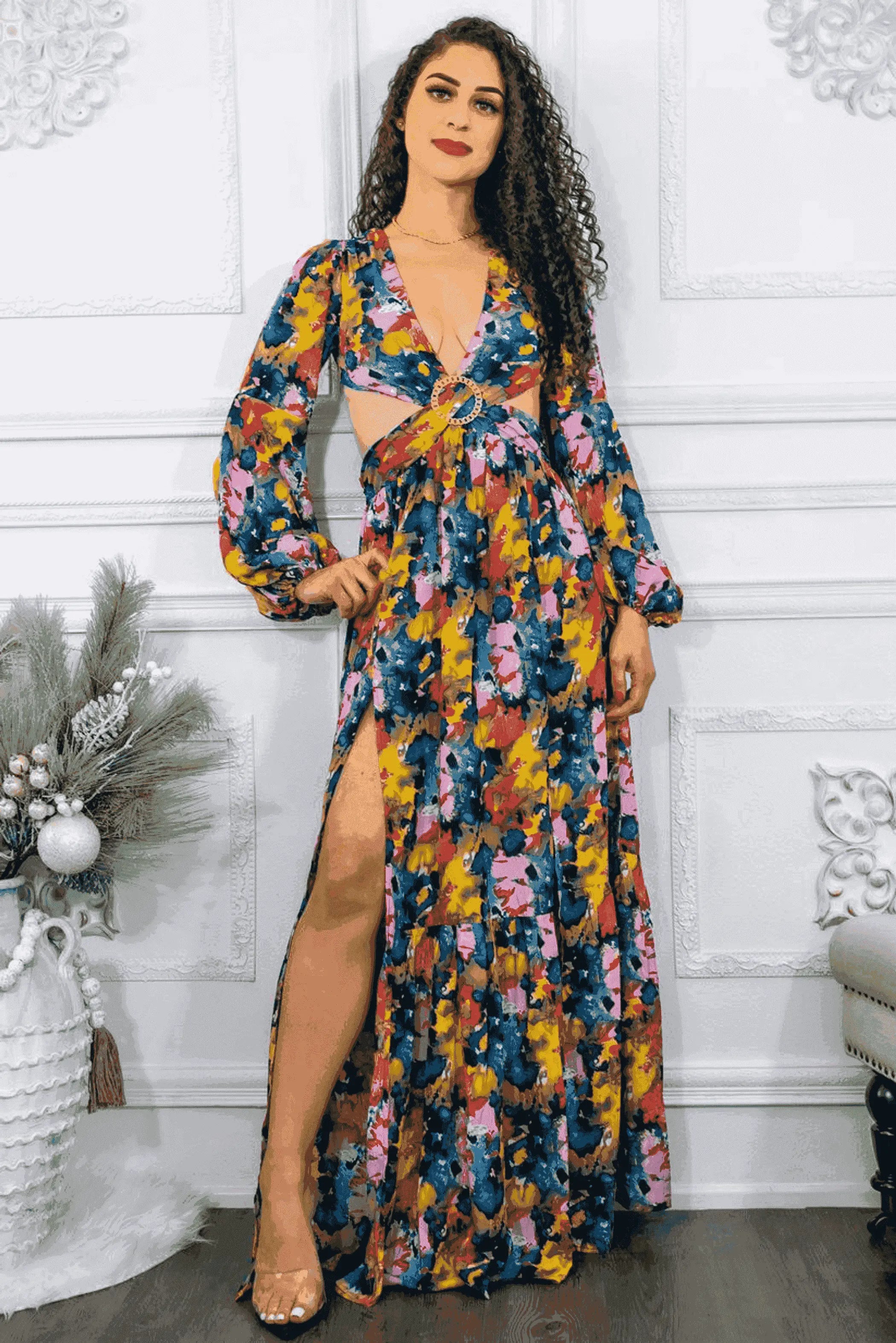 Work of Art Cut Out Maxi Dress SurelyMine